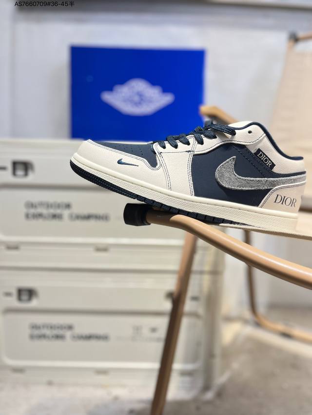 公司级头层皮迪奥 X 乔丹Air Jordan 1 Low Aj1低帮系列篮球鞋 官方同步配色 原装级产物 #拒绝公底 立体鞋型 细节完美 高清洁度Qr2025