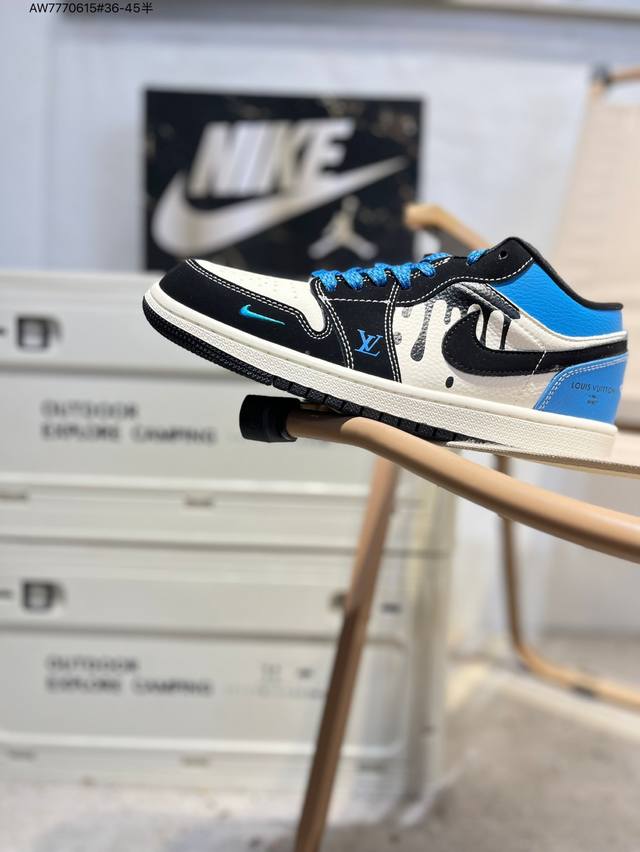 公司级头层皮Lv X 乔丹Air Jordan 1 Low Aj1低帮系列篮球鞋 官方同步配色 原装级产物 #拒绝公底 立体鞋型 细节完美 高清洁度Qj2025