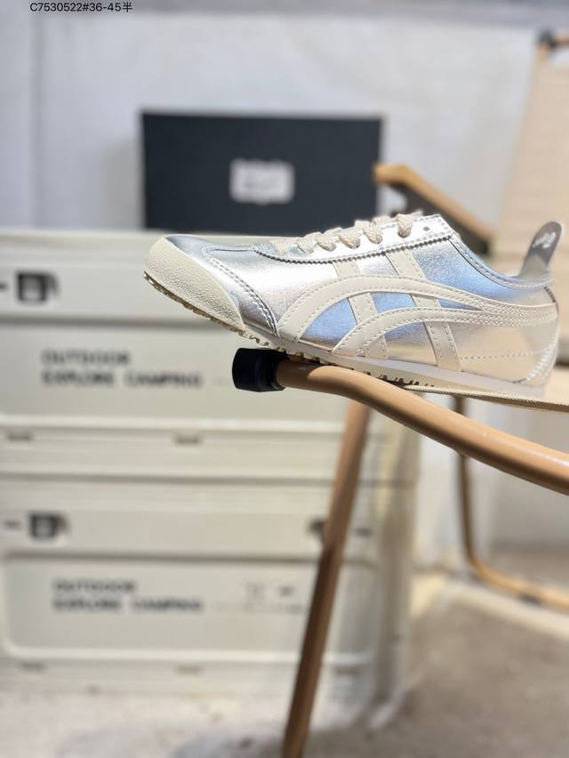 Onitsuka Tiger Mexico 66 Sd 鬼冢虎 墨西哥升级版系列低帮复古经典虎爪百搭休闲 皮革慢跑鞋 采用软质粒面牛剖革组合翻毛皮饰条鞋面材质9
