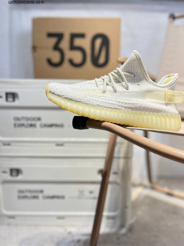 开学季真爆福利特价Adidas 阿迪达斯 Yeezy 350 Boost V2 Static Refective 3M反光 真爆椰子350 原装Boost 缓震