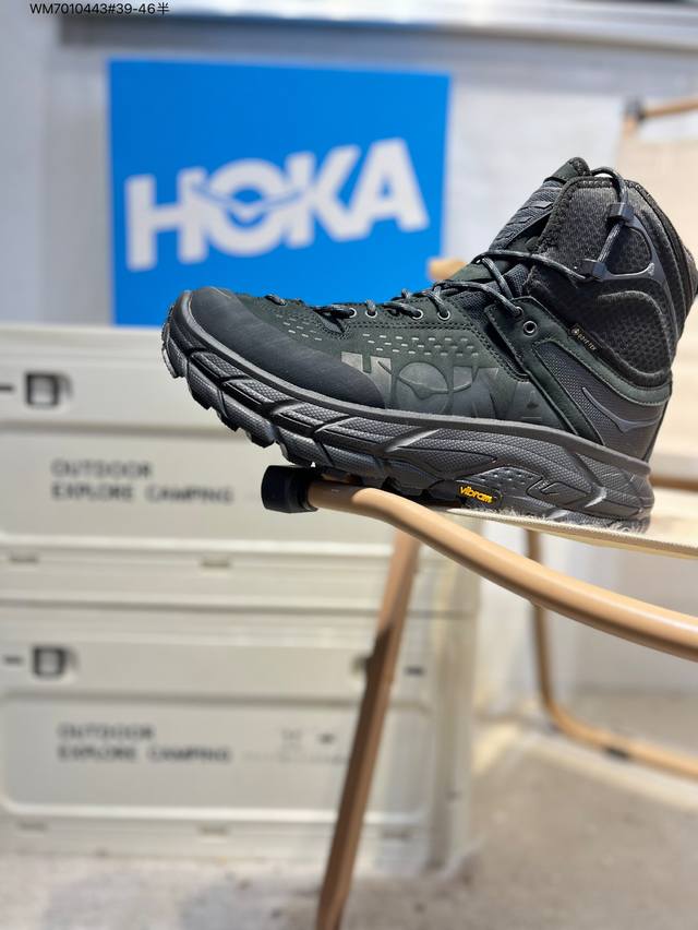 Hoka One One Tor Ultra High 托亚 织物皮革 潮流舒适 防滑耐磨防水包裹性 高帮 户外功能鞋 鞋面采用舒适面料 带来良好的穿着体验 弧