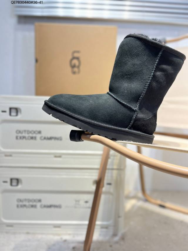 Ugg 雪地靴 防水麂绒皮革鞋面 美国轻奢品牌Ugg W Neuel尼瓦尔系列秋冬新款防污系列休闲保暖毛毛舒适便鞋女雪地靴1016223 Qe7830440#3