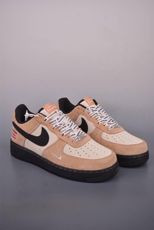 Nike Air Force 1 Low Supreme联名 原楦头原纸板 打造纯正空军版型 专注外贸渠道 全掌内置蜂窝气垫 原盒配件 原厂中底钢印、拉帮完美