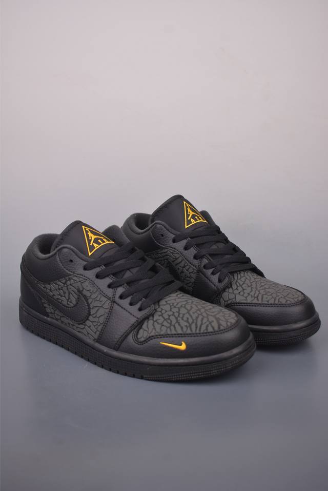 Air Jordan 1 Low 黑金爆裂纹 Aj1乔1低帮休闲板鞋 同步官方配色 市场唯一独家头层皮打造 原鞋原档案开发 原厂皮料 原档冲孔鞋头 正确满胶鞋垫