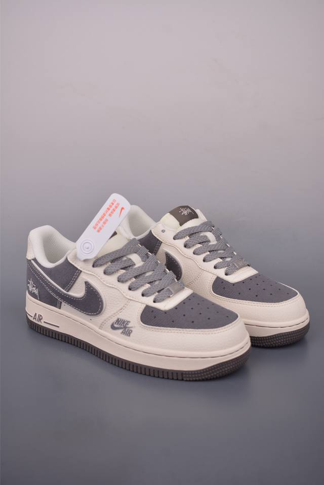 Nike Air Force 1 Low 斯图西联名 原楦头原纸板 打造纯正空军版型 专注外贸渠道 全掌内置蜂窝气垫 原盒配件 原厂中底钢印、拉帮完美 官方货号