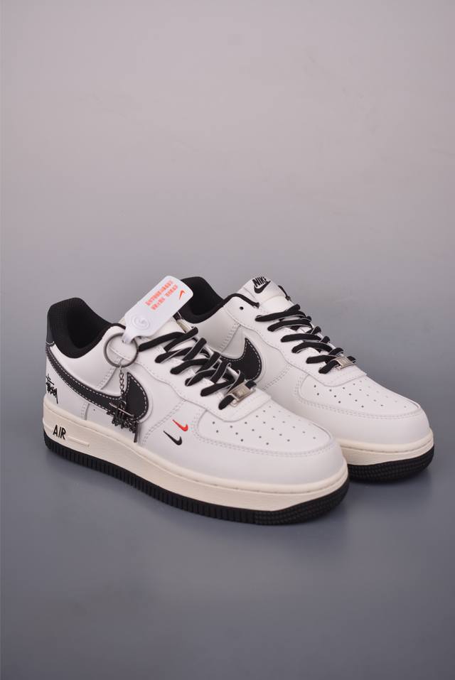 Nike Air Force 1 Low 斯图西联名 原楦头原纸板 打造纯正空军版型 专注外贸渠道 全掌内置蜂窝气垫 原盒配件 原厂中底钢印、拉帮完美 官方货号