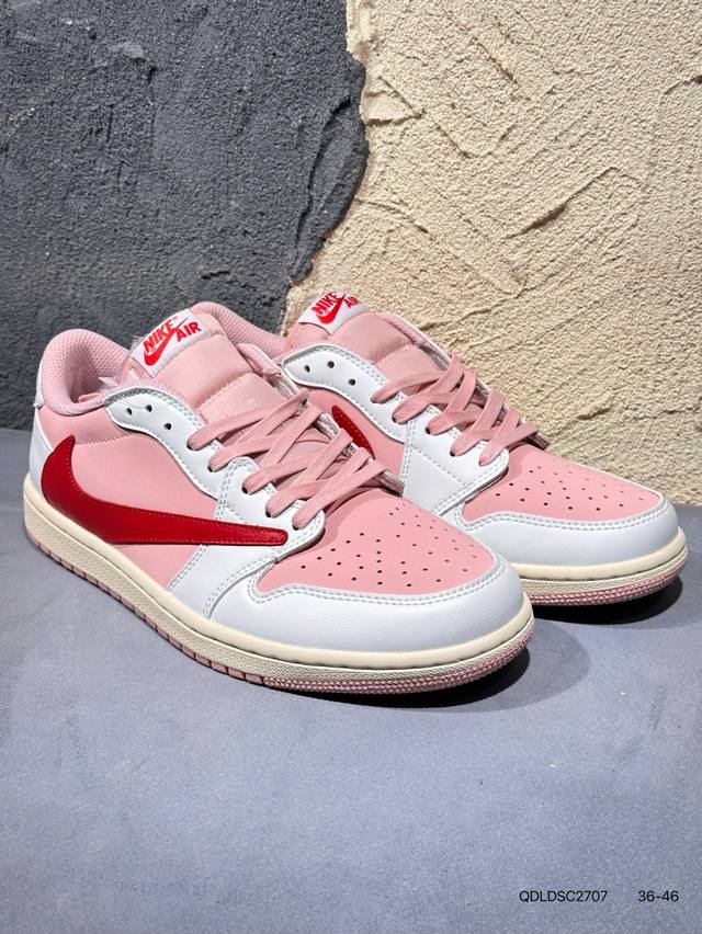 Travis Scott X Fragment Design X Air Jordan Aj1 Low Og Sp 三方联名闪电倒钩 低帮 白蓝黑 Dm7866