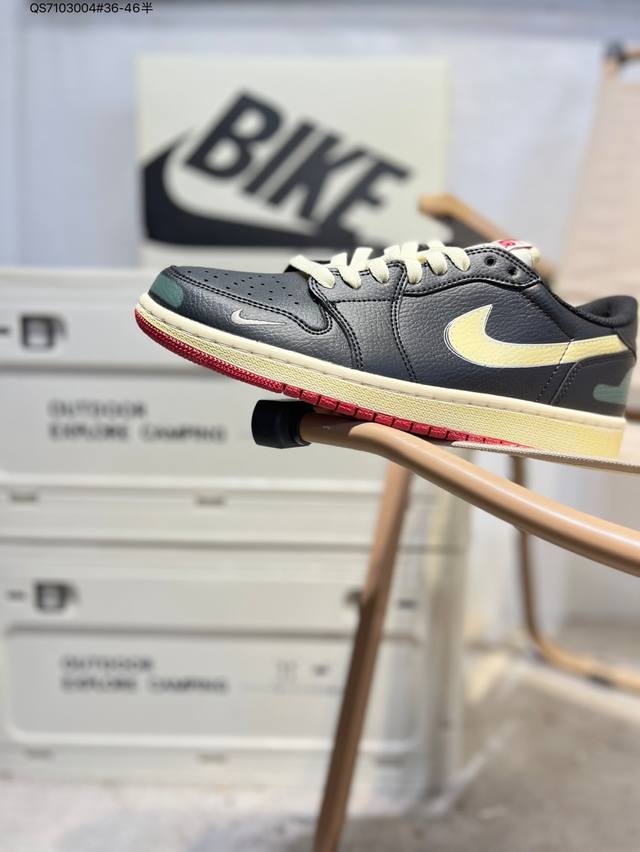 公司级头层皮乔丹Air Jordan 1 Low Aj1低帮系列篮球鞋 官方同步配色 原装级产物 #拒绝公底 立体鞋型 细节完美 高清洁度Ib8958 Qs71