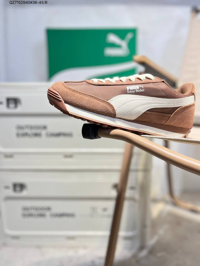 puma palermo Og经典休闲板鞋 彪马 防滑耐磨低帮德训板鞋 孔眼底座和脚趾凸起由绒面革材料制成 支持侧踏时的踏步工作 脚背和侧板采用尼龙网布 即使在