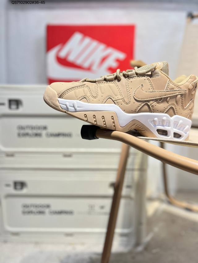 Nike 耐克 原楦原纸版开发，采用移膜皮革面料拼接，前掌内嵌入Zoom纤维气垫减震材料，后掌透明块Air气垫舒适体验，全新耐克Nike Air 混合缓震低帮运
