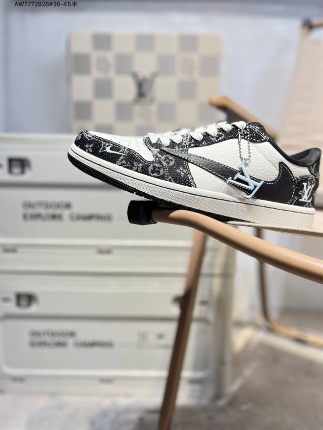 公司级头层皮Lv X 乔丹Air Jordan 1 Low Aj1低帮系列篮球鞋 官方同步配色 原装级产物 #拒绝公底 立体鞋型 细节完美 高清洁度Sc0601