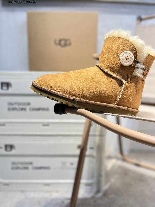 Ugg 雪地靴 防水麂绒皮革鞋面 美国轻奢品牌Ugg W Neuel尼瓦尔系列秋冬新款防污系列休闲保暖毛毛舒适便鞋女雪地靴1016422 Qms7692813#