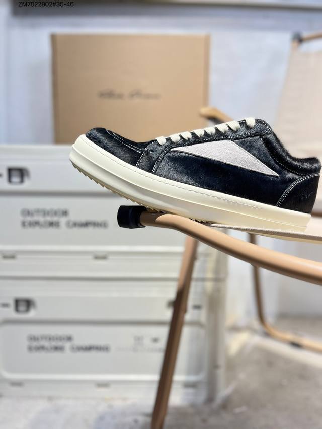 Rick Owens 复古百搭 时尚 舒适透气 耐磨 休闲鞋 市售最高版本 Rick Owens 瑞克 欧文斯 粗鞋带 低帮高街休闲运动板鞋 原鞋开发 独家私模