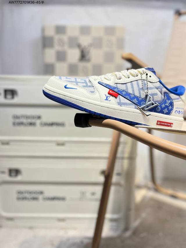 公司级头层皮Lv X 乔丹Air Jordan 1 Low Aj1低帮系列篮球鞋 官方同步配色 原装级产物 #拒绝公底 立体鞋型 细节完美 高清洁度Sc0601