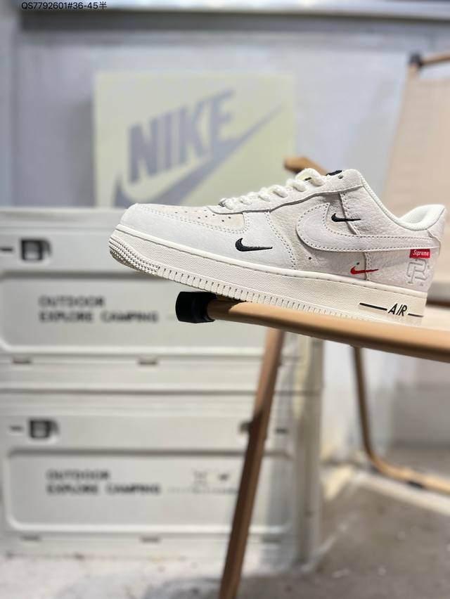 Nk Air Force 1'07 Low 空军一号低帮休闲板鞋 #定制皮料 原楦原纸板 纯正空军版型 高清洁度 内置全掌气垫Sj6698 Qs779 1#36