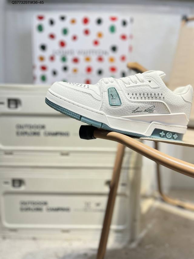 路易威登 Louis Vuitton Lv路易威登板鞋 新款 Lv Trainer最新配色运动鞋 L家 篮球鞋风格运动鞋 该鞋由艺术总监 Virgil Ablo