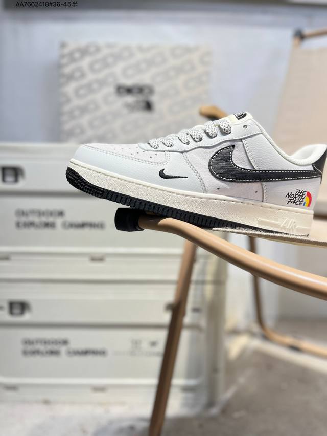 北面 X Nk Air Force 1'07 Low 空军一号低帮休闲板鞋 #定制皮料 原楦原纸板 纯正空军版型 高清洁度 内置全掌气垫Hs8068 Aa766