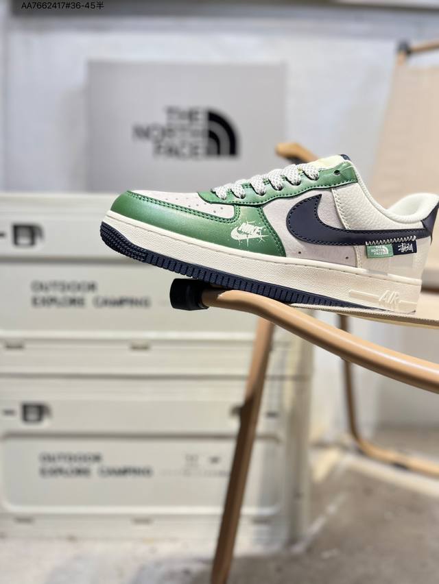 斯图西 X Nk Air Force 1'07 Low 空军一号低帮休闲板鞋 #定制皮料 原楦原纸板 纯正空军版型 高清洁度 内置全掌气垫Hs8068 Aa76