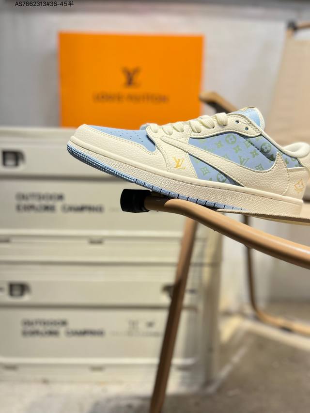 公司级头层皮Lv X 乔丹Air Jordan 1 Low Aj1低帮系列篮球鞋 官方同步配色 原装级产物 #拒绝公底 立体鞋型 细节完美 高清洁度Zh2598
