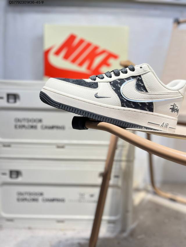 斯图西 X Nk Air Force 1'07 Low 空军一号低帮休闲板鞋 #定制皮料 原楦原纸板 纯正空军版型 高清洁度 内置全掌气垫Xz6188 Qs77