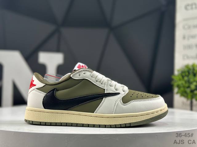 耐克 Aj1倒勾Travis Scott X Air Jordan 1 ” Reverse Mocha “ Aj1乔1 Ts 联名倒钩 低帮文化篮球鞋 完美品质