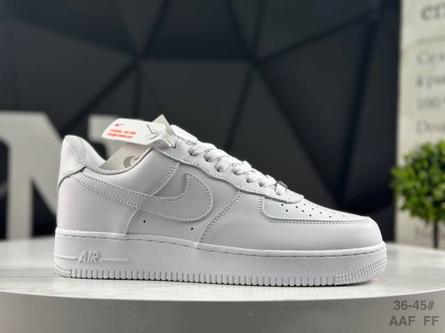 耐克 Air Force 1 Low ’07 “All White ‘’ 全白空军一号低帮 纯白 官方二维码新标 内置Air气垫中底 经典无需置疑，街头极高的出
