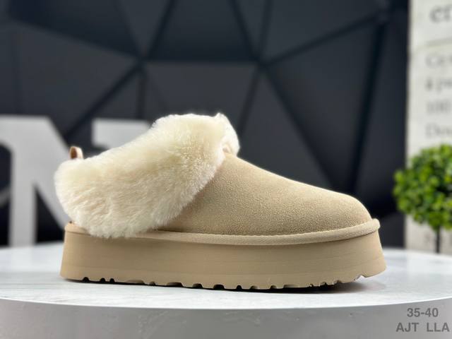 新货Ugg 秋季女士舒适厚底一脚蹬休闲乐福鞋懒人毛毛鞋明星同款1171393 Tazzelle 塔茨勒便鞋 系列:Slipper Evolution 便鞋新生系