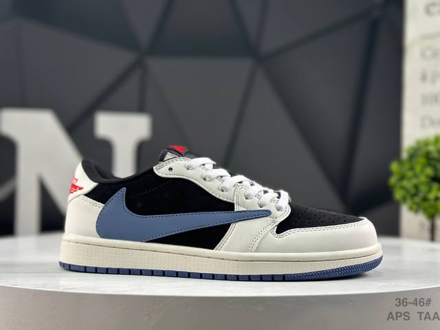 耐克 Aj1倒勾Travis Scott X Air Jordan 1 ” Reverse Mocha “ Aj1乔1 Ts 联名倒钩 低帮文化篮球鞋 完美品质