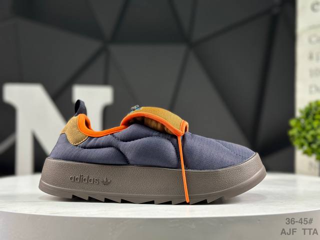 真标带半码 阿迪达斯 Adidas Originals Puffylette 弹力开口舒适时尚百搭休闲鞋 这款经典运动鞋 旨在带来睡袋般的舒适感受 以大胆设计焕