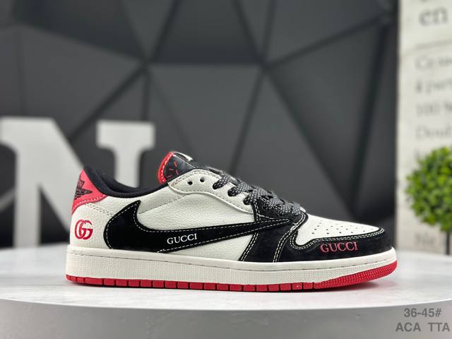 耐克 Aj1倒勾Travis Scott X Air Jordan 1 ” Reverse Mocha “ Aj1乔1 Ts 闪电 联名倒钩 低帮文化篮球鞋 完