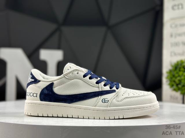 耐克 Aj1倒勾Travis Scott X Air Jordan 1 ” Reverse Mocha “ Aj1乔1 Ts 闪电 联名倒钩 低帮文化篮球鞋 完