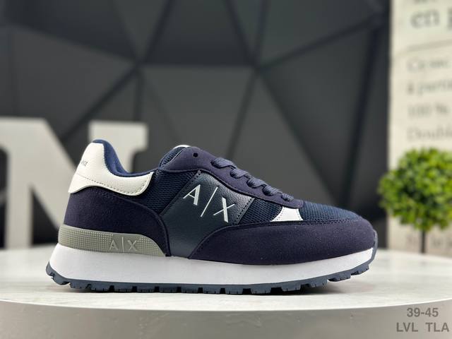 合集 Armani Exchangeae 织物 阿玛尼 徽标印花 Ax网面拼接休闲鞋 尺码:39～45 Lvl Tla
