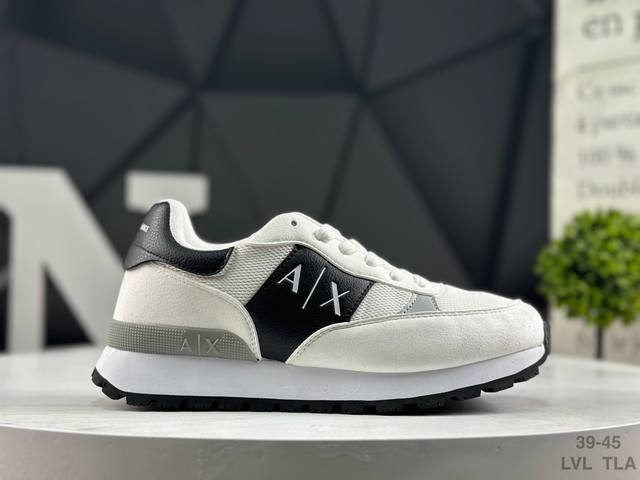 Armani Exchangeae 织物 阿玛尼 徽标印花 Ax网面拼接休闲鞋 尺码:39～45 Lvl Tla