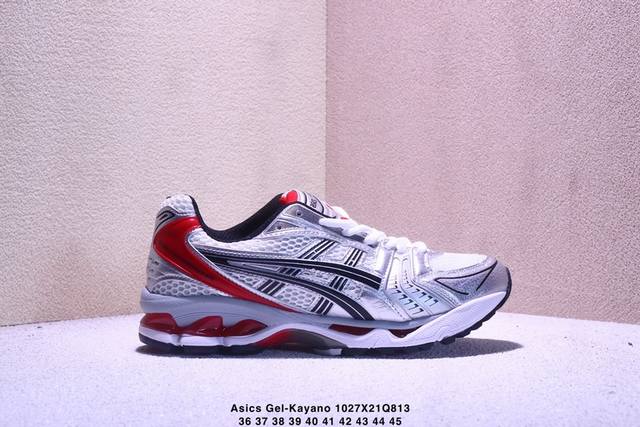公司级Asics Gel-Kayano 14 亚瑟士运动休闲透气专业跑鞋 采用工程弹性双层再生针织密度鞋面材质 后跟3D可视Gel缓震乳胶物料 升级Ff Bla