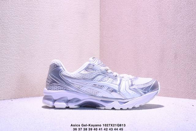 公司级Asics Gel-Kayano 14 亚瑟士运动休闲透气专业跑鞋 采用工程弹性双层再生针织密度鞋面材质 后跟3D可视Gel缓震乳胶物料 升级Ff Bla