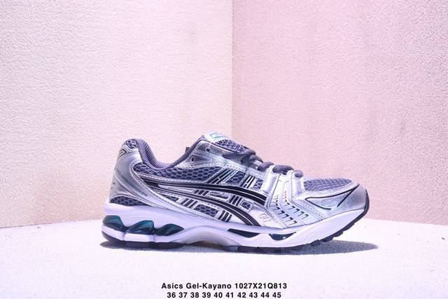 公司级Asics Gel-Kayano 14 亚瑟士运动休闲透气专业跑鞋 采用工程弹性双层再生针织密度鞋面材质 后跟3D可视Gel缓震乳胶物料 升级Ff Bla