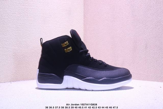 真标Nike Air Jordan 12 耐克 防滑 高帮 Aj12代复古篮球鞋货号:153265-017 尺码:36 36.5 37.5 38 38.5 39
