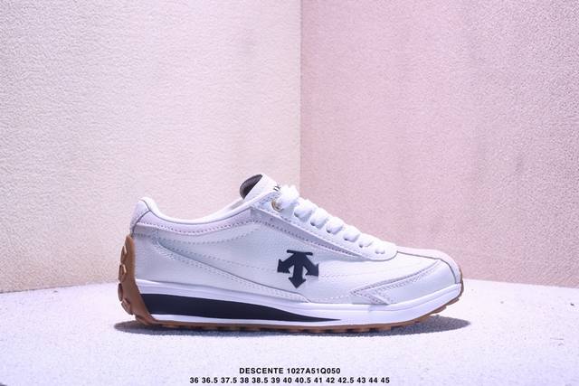 公司级迪桑特Descente Edge Court Retro 复古轻质 耐磨低帮 生活休闲鞋 货号：S Lsn82 尺码：36 36.5 37.5 38 38