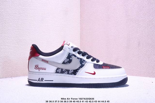 海外限量发售！公司级Nike Air Force 1 '07 Low “斯图西联名 黑白满天星”空军一号 低帮 运动鞋 休闲鞋 折边针车 工艺难度大 原楦头原纸