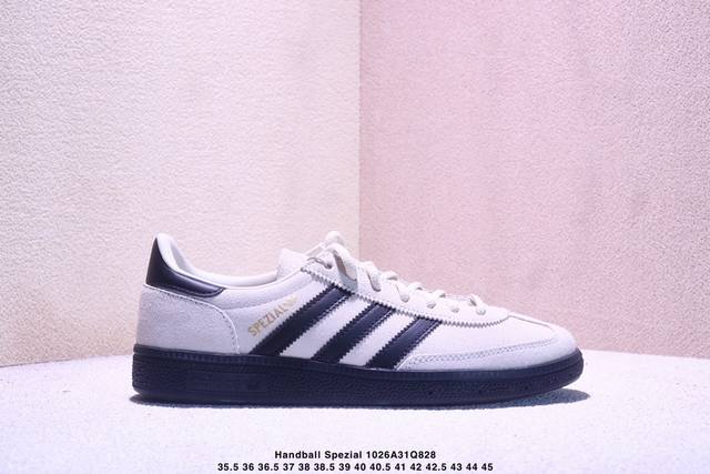 Adidas Handball Spezial 官方正确版本 阿迪达斯经典款 复古休闲板鞋 全鞋采用反毛皮制作 牛筋耐磨大底 承载青春情怀的板鞋 经典三条杠装饰