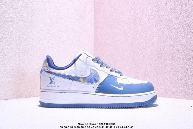 海外限量发售！公司级Nike Air Force 1 '07 Low “Lv联名 拼接彩勾”空军一号 低帮 运动鞋 休闲鞋 折边针车 工艺难度大 原楦头原纸板