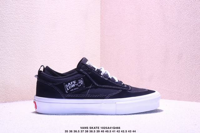 Vans Skate Safe Low哈弗底帮板鞋 男女同款 黑白 货号：Vn000Eehbka 尺码：35 36 36.5 37 38 38.5 39 40