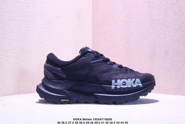 公司级Hoka One One Mafate X 舒适百搭防滑耐磨 低帮跑步鞋 这款鞋在延续 Mafate 系列舒适性和缓震性能的基础上，进一步提升了缓震表现，