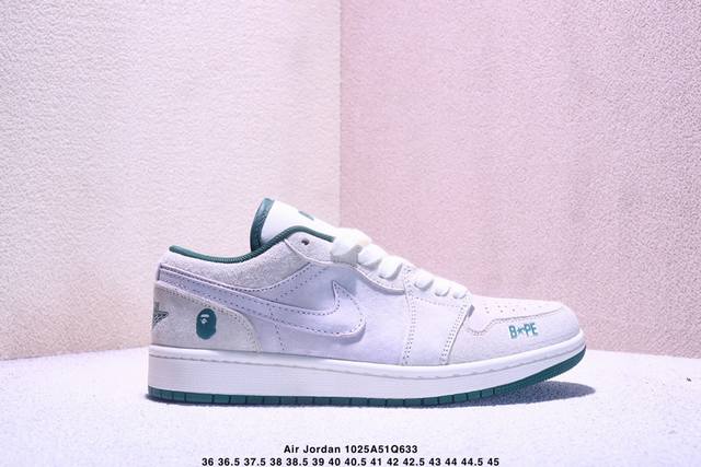 Nike Jordan Air Jordan 1“斯图西联名 全猪八灰蓝线条” 高端定制 低帮 复古 减震 防滑 耐磨 篮球鞋 定制鞋盒 大厂纯原品质出货 超高