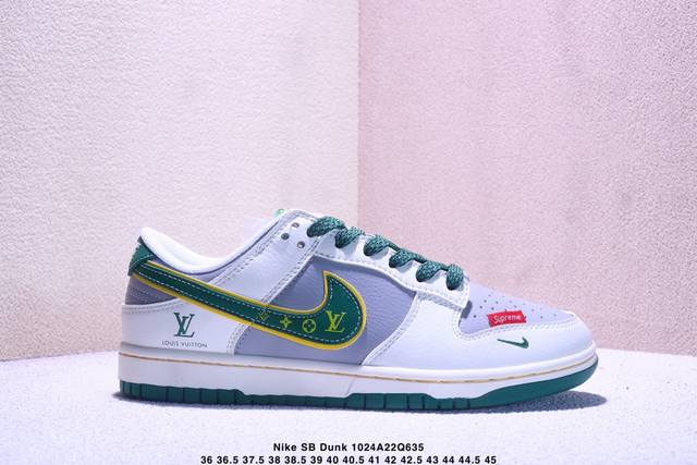 海外爆款限量发售！高端定制Nike Sb Dunk Low “Lv联名 白黑红 高端定制 低帮休闲板鞋 定制鞋盒 大厂纯原品质出货 超高清洁度 皮料切割干净无任