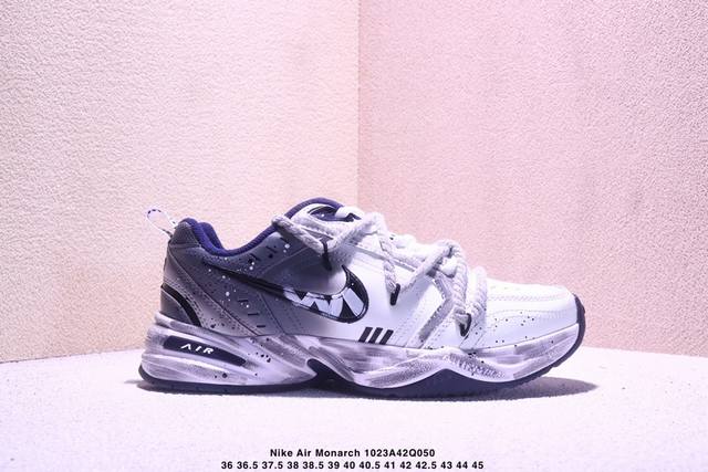 公司级Nike Air Monarch Iv皮革 日常百搭 減震防滑 低帮生活休闲鞋 采用皮革材质打造鞋面，鞋面结实耐穿，日常也非常好打理，整体配色以白色为主调