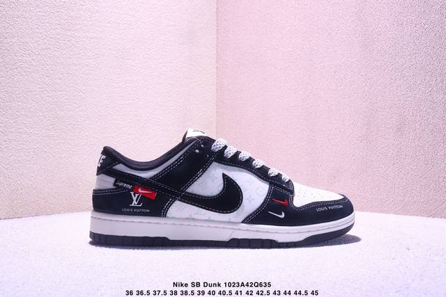 海外爆款限量发售！Nike Sb Dunk Low “Bape联名 米黑蓝双勾” 高端定制 低帮休闲板鞋 定制鞋盒 大厂纯原品质出货 超高清洁度 皮料切割干净无