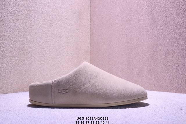 纯原Ugg Elea Slip-On 简约舒适 一脚蹬 橡胶底雪地包头拖鞋 优选翻毛皮鞋面 再生纤维滚边 手感细腻 羊毛内里 舒适亲肤 保暖舒适 让你无惧寒冷天
