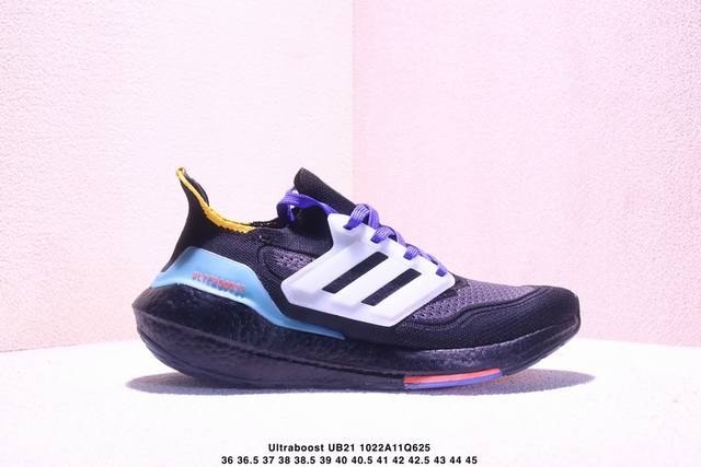 真标阿迪达斯Adidas Ultraboost Ub21全掌爆米花休闲运动跑鞋 采用网材搭配反光皮革鞋面 配上Stretchweb网格外底和Boost中底 货号