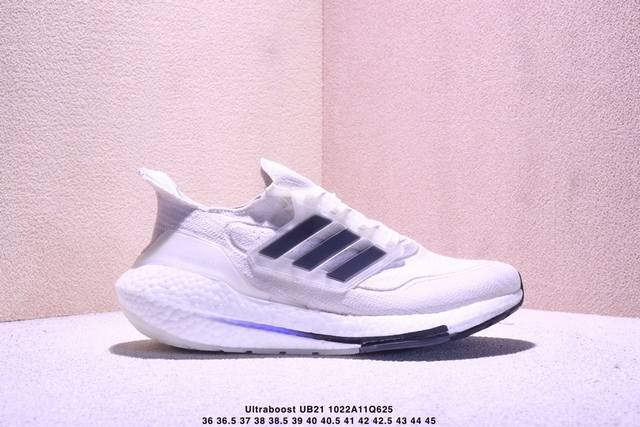 真标阿迪达斯Adidas Ultraboost Ub21全掌爆米花休闲运动跑鞋 采用网材搭配反光皮革鞋面 配上Stretchweb网格外底和Boost中底 货号